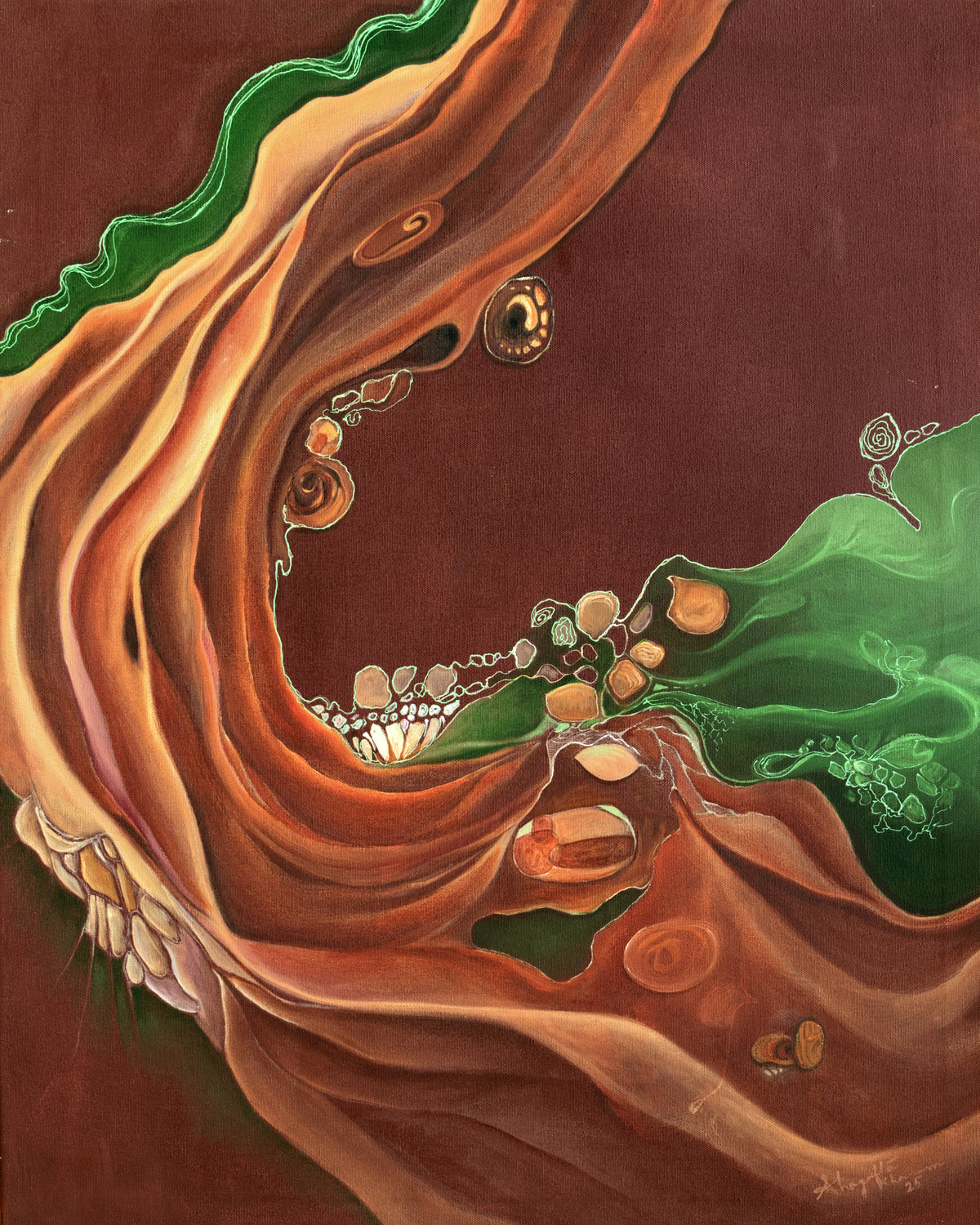 Visually Fluid abstract oil painting