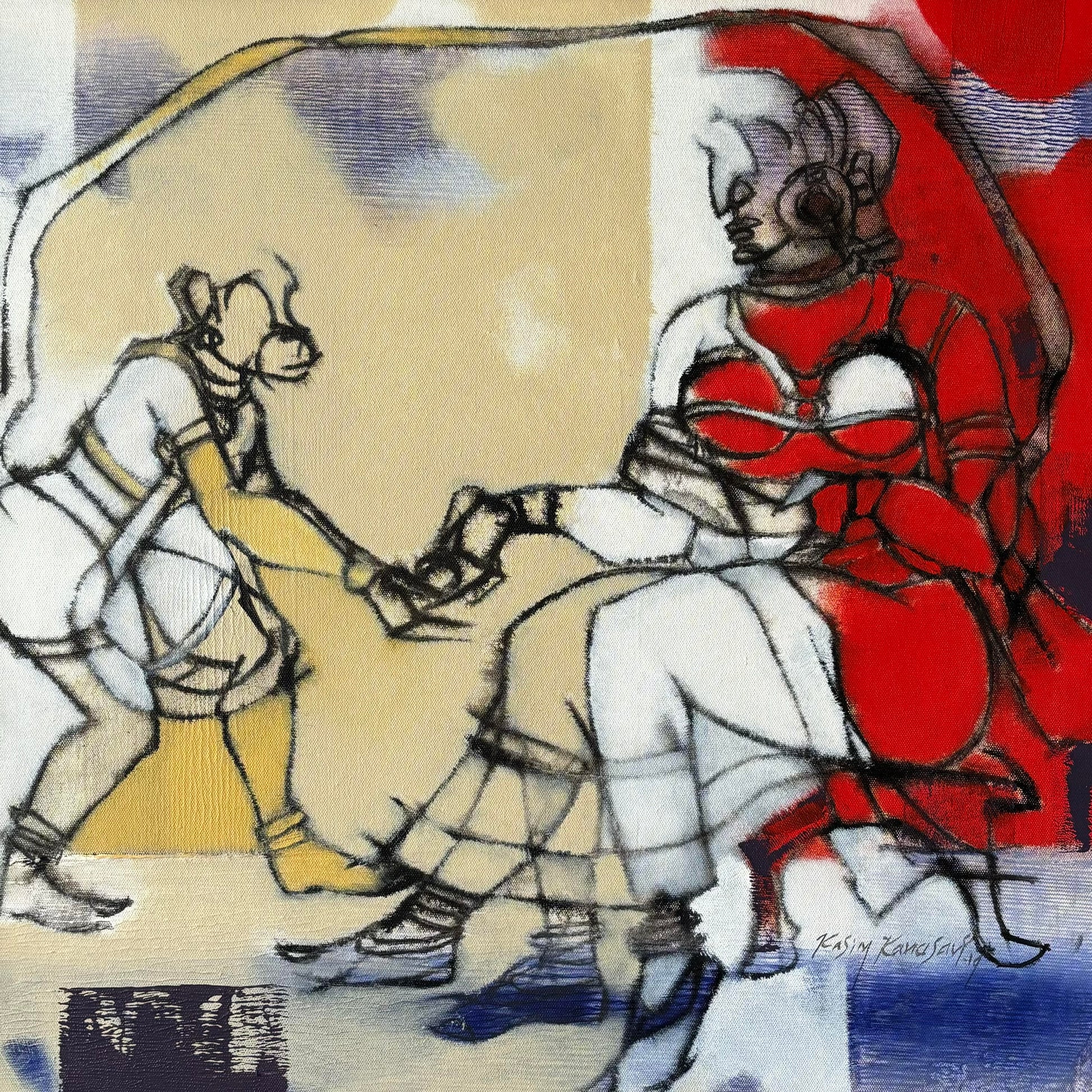 hanuman and sita colorful modern painting